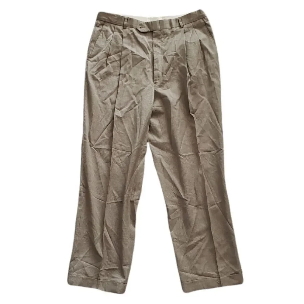 Tallia Uomo Beige Pleated Suit Pants 36x30